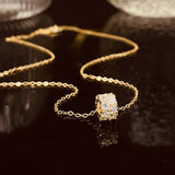 S925 Sterling Silver Cylinder Necklace Women Necklace Diamond Pendants