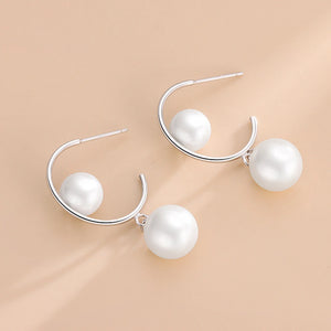 S925 Sterling Silver Double Pearl Stud Earrings