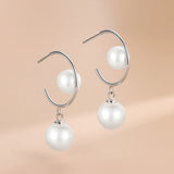 S925 Sterling Silver Double Pearl Stud Earrings