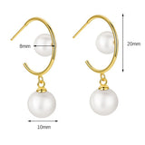 S925 Sterling Silver Double Pearl Stud Earrings