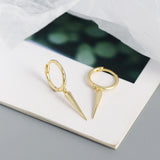 S925 Silver Circle Cone Studs Earrings Women Rock Style Jewelry
