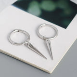 S925 Silver Circle Cone Studs Earrings Women Rock Style Jewelry