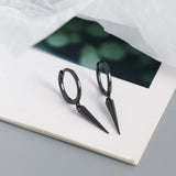 S925 Silver Circle Cone Studs Earrings Women Rock Style Jewelry