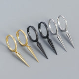 S925 Silver Circle Cone Studs Earrings Women Rock Style Jewelry