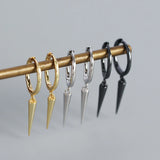 S925 Silver Circle Cone Studs Earrings Women Rock Style Jewelry