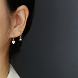 Circle Pentagram Stars Earrings Women Hip-Hop Rock Style Jewelry