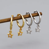 Circle Pentagram Stars Earrings Women Hip-Hop Rock Style Jewelry