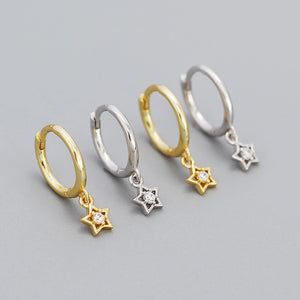 Circle Pentagram Stars Earrings Women Hip-Hop Rock Style Jewelry