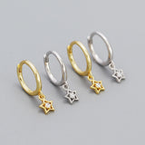 Circle Pentagram Stars Earrings Women Hip-Hop Rock Style Jewelry