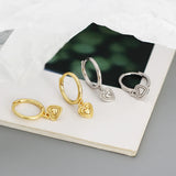 S925 Silver Circle Sweet Heart Earrings K Plated Jewelry Gift