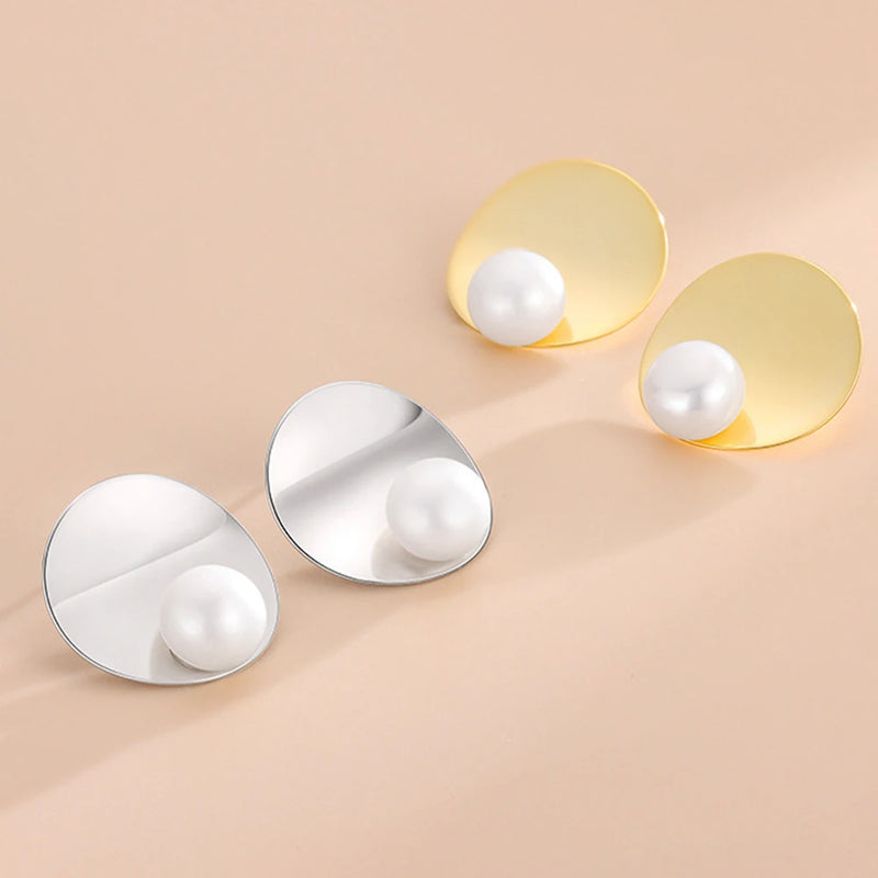 S925 Silver Pearl Stud Earrings for Women