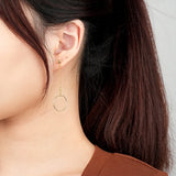 S925 Sterling Silver Asymmetrical Circle Earrings Retro Jewelry
