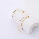 S925 Sterling Silver Asymmetrical Circle Earrings Retro Jewelry