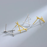 S925 Silver Geometric Triangle Stud Earrings Women's Jewelry