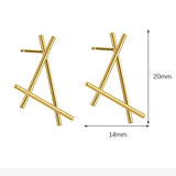 S925 Silver Geometric Triangle Stud Earrings Women's Jewelry
