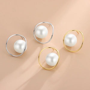 S925 Pearl Rings Stud Earrings for Women