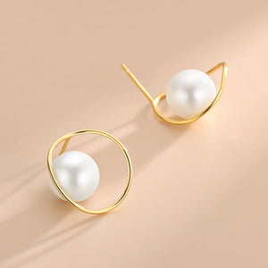 S925 Pearl Rings Stud Earrings for Women
