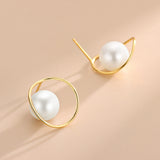 S925 Pearl Rings Stud Earrings for Women