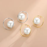 S925 Pearl Rings Stud Earrings for Women