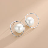 S925 Pearl Rings Stud Earrings for Women