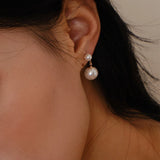 Sterling Silver Pearl Stud Earrings for Women