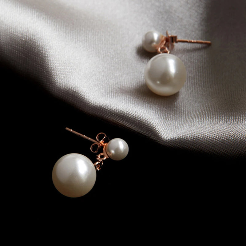 Sterling Silver Pearl Stud Earrings for Women