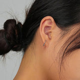 S925 Silver Beaded Circle Earrings Jewelry Holiday Wedding Girls Gift
