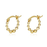 S925 Silver Beaded Circle Earrings Jewelry Holiday Wedding Girls Gift