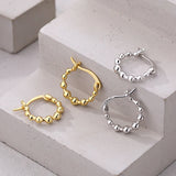 S925 Silver Beaded Circle Earrings Jewelry Holiday Wedding Girls Gift