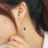 S925 Emerald Zircon Earrings for Women, Sterling Silver, Holiday Gift