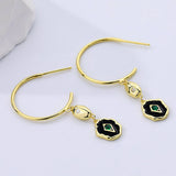S925 Emerald Zircon Earrings for Women, Sterling Silver, Holiday Gift