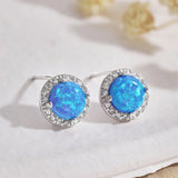 S925 Sterling Silver Opal Zircon Earrings for Women