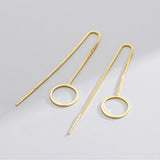 925 Silver Box Chains Earrings Geometric Jewelry Women Girls