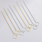 925 Silver Box Chains Earrings Geometric Jewelry Women Girls