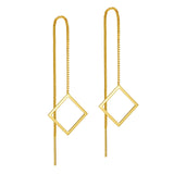 925 Silver Box Chains Earrings Geometric Jewelry Women Girls