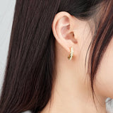 S925 Sterling Silver C Pearl Earrings Women Retro Jewelry