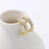 S925 Sterling Silver C Pearl Earrings Women Retro Jewelry