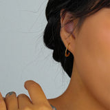 S925 Sterling Silver C Shape Hoop Earrings for Women