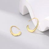S925 Sterling Silver C Shape Hoop Earrings for Women