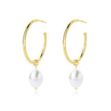 S925 Sterling Silver C-shaped Pearl Earrings Women Retro Jewelry