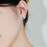 S925 Crown Opal Earrings Zircon Jewelry Girl's Gift