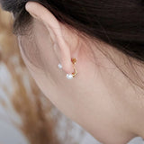 S925 Double Pearl Earrings Women Jewelry Charming Girl's Gift Party