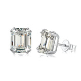 S925 Emerald Diamond Earrings 8 * 10mm Zircon Jewelry