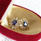 S925 Flower Earrings Sparkling Diamond Jewelry Women's Holiday Gift