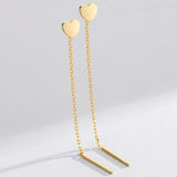S925 Sterling Silver Heart Earrings Chains Jewelry Women Girls Wedding Trends