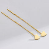 S925 Sterling Silver Heart Earrings Chains Jewelry Women Girls Wedding Trends