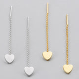 S925 Sterling Silver Heart Earrings Chains Jewelry Women Girls Wedding Trends