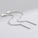 S925 Sterling Silver Heart Earrings Chains Jewelry Women Girls Wedding Trends
