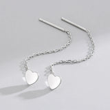 S925 Sterling Silver Heart Earrings Chains Jewelry Women Girls Wedding Trends