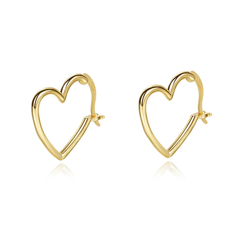 S925 Sterling Silver Heart Earrings for Women, Wedding Holiday Girls Jewelry